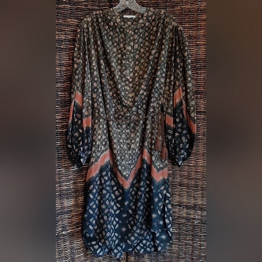Ulla Johnson Dress Medium Agadir Jasper Midi Shapeless Lagenlook Prairie Western
